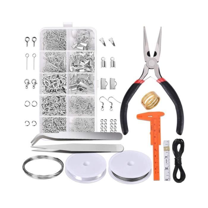 XUSHAN 2680Pcs kit Fabrication Bijoux,Kit de Réparation de Bijoux Includes Boucles Oreilles Bijoux Starter Kit d/'oreille Crochets Fournitures Anneaux pour la Prise de Bijoux