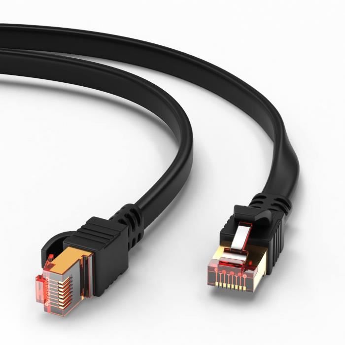 2m CAT 8 Cable Super Débit ULTRA PLAT 40Gbps 2000MHz POE Cable