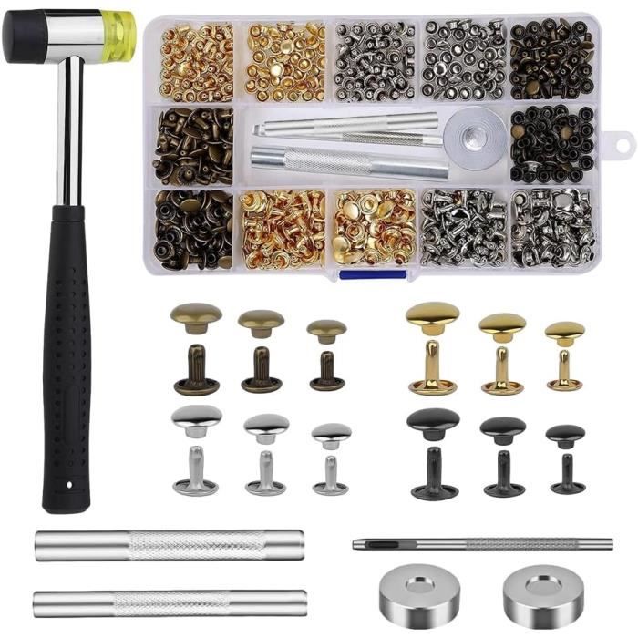 Kit De 360 Rivets/boutons Pression Pour Cuir Et Couture - 4 Couleurs Avec Poinçon