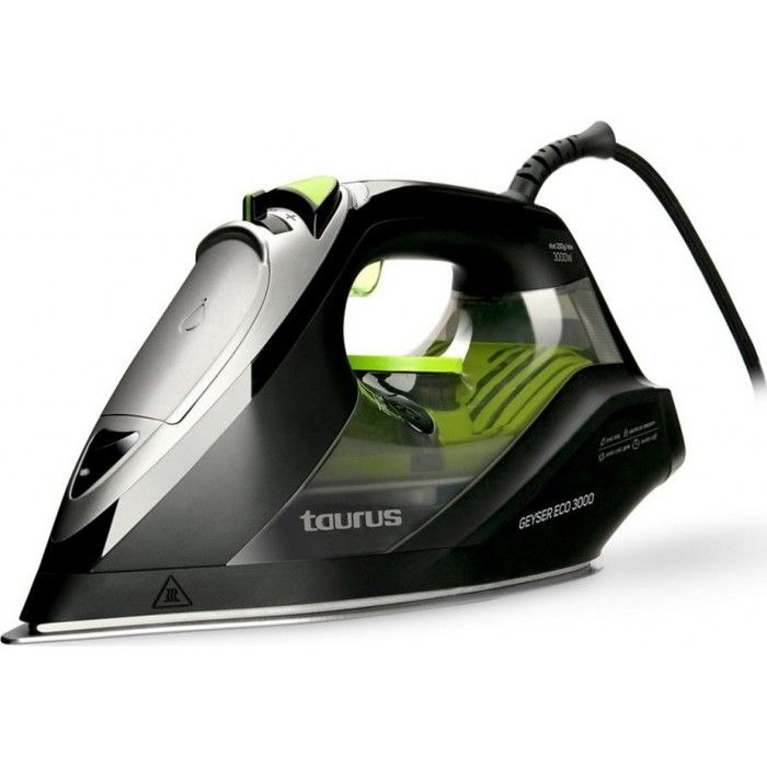 Taurus Geyser ECO 3000, Fer à vapeur, Non-stick soleplate, 200 g-min, Noir, Vert, Gris, 3000 W