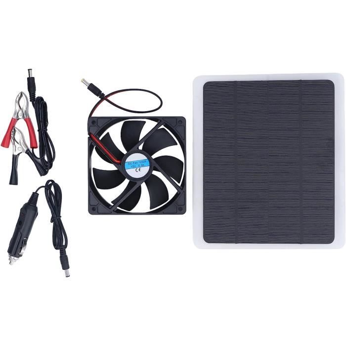 Ventilateur Solaire, Panneau Solaire 20W & Kit De Ventilateur à Double Échappement, Kit De Ventilateur De Panneau Solaire