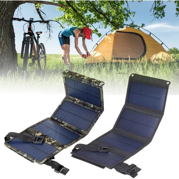 Panneau Solaire Portable Pliable 5V 20-40W Avec USB - Pour Extérieur, Recharge Nomade