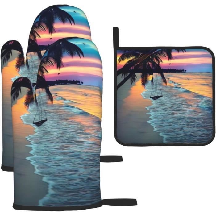 Lot De 2 Maniques Ethniques U00c0 Motif Floral Ru00e9sistant U00c0 La Chaleur Pour