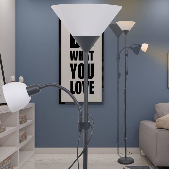 vidaXL Lampadaire Noir Lampe Sur Pied Lampe de Sol Lampe Lumière de Salon 242733