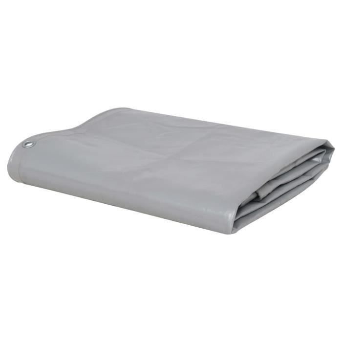 vidaXL Bâche 650 g / m² 6 x 8 m Gris
