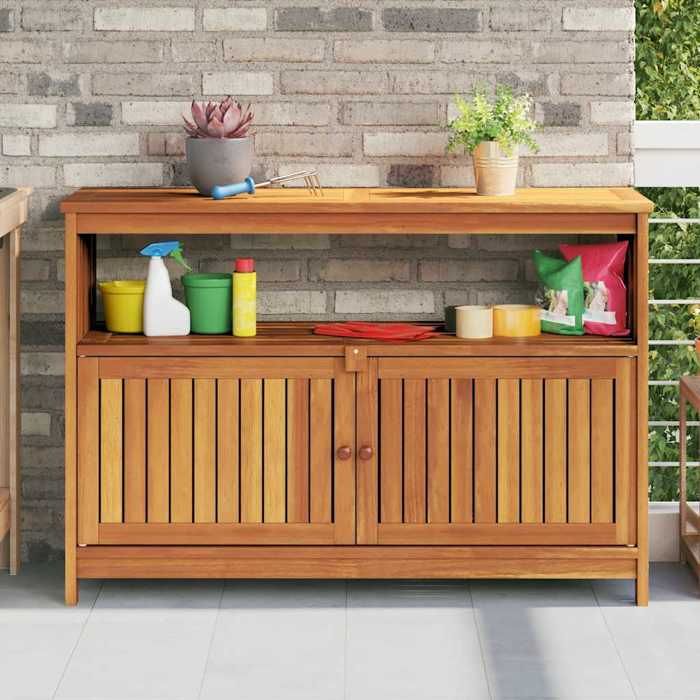 vidaXL Table console de jardin 110x35x75 cm bois massif d'acacia 319697