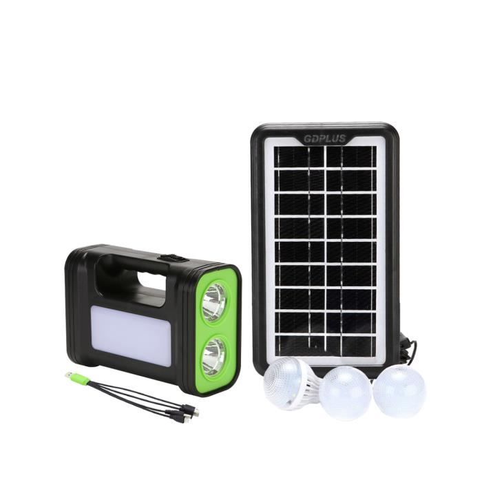 Panneau Solaire Générateur Kit d'Alimentation pour Camping Caravane Portable avec Ampoule