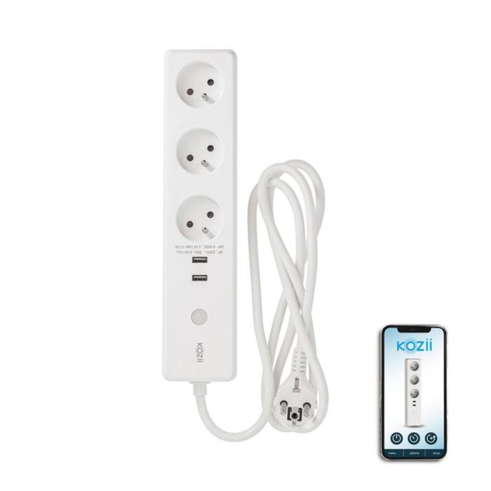Prise électrique Sans Fil 16A 3680W - Télécommande 12 Canaux, Portée 40m | Blanc