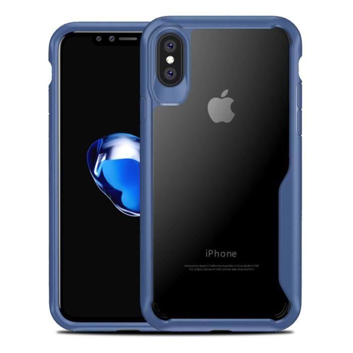 Coque Pour iPhone XR Bumper Hybride Rigide Antichoc Bleu Marine