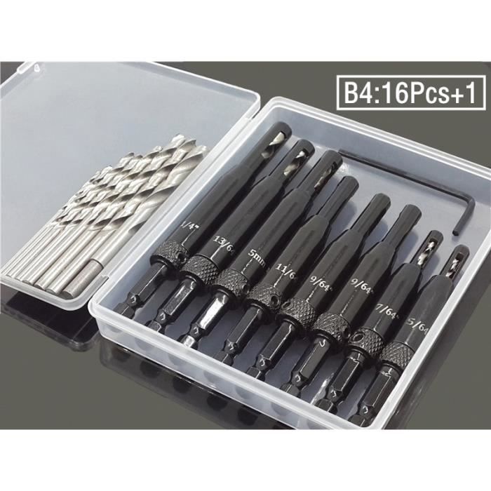 5mm Foret De Charnière Hex Shank Hex-Tige Mèches Noir Auto-Centrage Forets Alésage Perçage De Trous Sur Bois Plastique(5mm