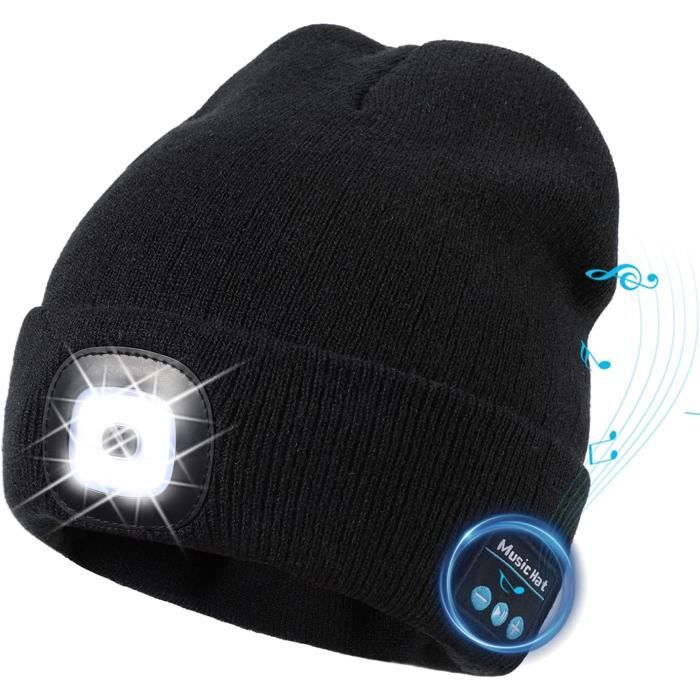 LED Bluetooth 5.0 Bonnet Chapeau, Haut-Parleur Stéréo Intégré et Micro