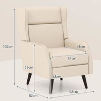 Fauteuil Scandinave Cosy Bogdan – Chaise D’appoint Avec Revêtement Tissu Doux Et Accoudoirs Rembourrés – 66x71x110 Cm, Couleur Beige Noir Or