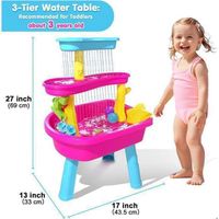 Table D’eau Et De Sable Pour Enfants – 3 Niveaux, Pompe électrique, Parapluie, Accessoires – Jeu Extérieur Créatif
