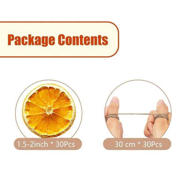 30 Tranches D’orange Séchées - Décoration Naturelle Pour Noël - Pour Couronnes, Guirlandes, Pots-pourris - Parfum Festif