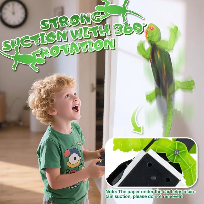Gecko Télécommandé Grimpeur – Lézard Robot Avec Yeux LED Qui Monte Aux Murs Et Plafonds, Mouvements Hyper Réalistes, Cadeau Interactif Pour Enfants Dès 3 Ans (Vert)
