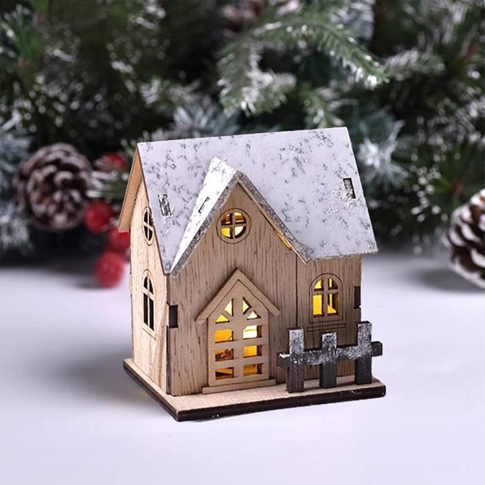 LED Maison Village De Noel Miniature, Decoration Noel Village LED Maisons  de Village de Noël en Bois Lumineuses, Maison - Cdiscount Maison