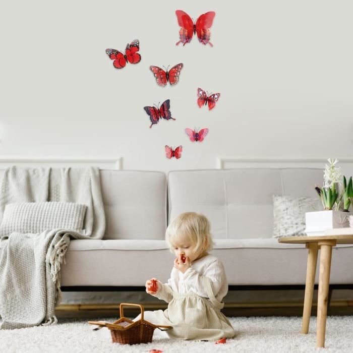 Stickers Muraux Fleurs Bohème - 2 Autocollants 30x90 Cm, Pissenlits Papillons, Pour Chambre Ou Salon