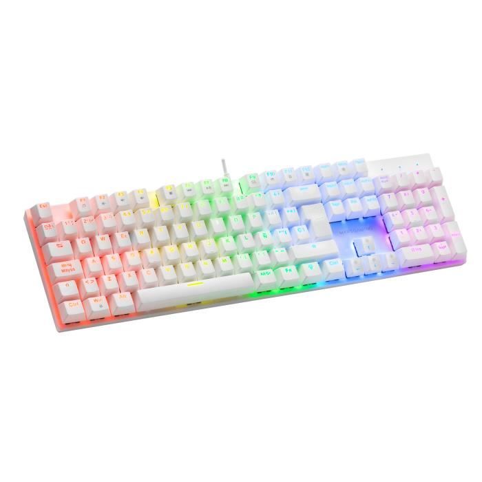 Clavier Gamer mécanique (Red Switch) Mars Gaming MK80 RGB (Blanc
