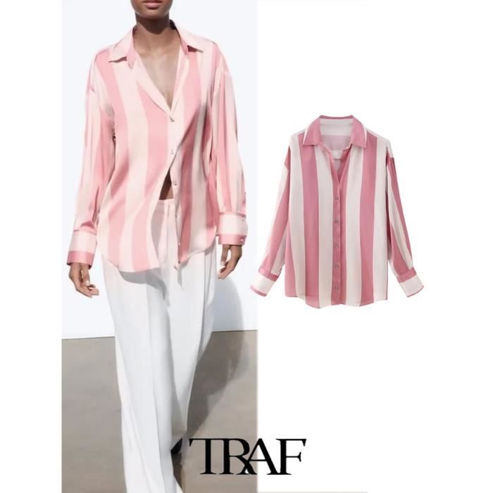 Chemise chemisier en Satin manches longues pour femme haut
