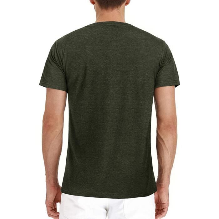 T-shirt Henley Homme Duluth - Bleu, Manches Courtes, Coupe Décontractée, Poche - Taille XL - Neuf