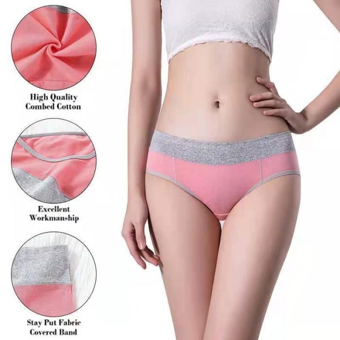 Lot De 5 Culottes Femme Coton Levao - Slip Confortable Bikini Sport Stretch - Multipack S-XL
