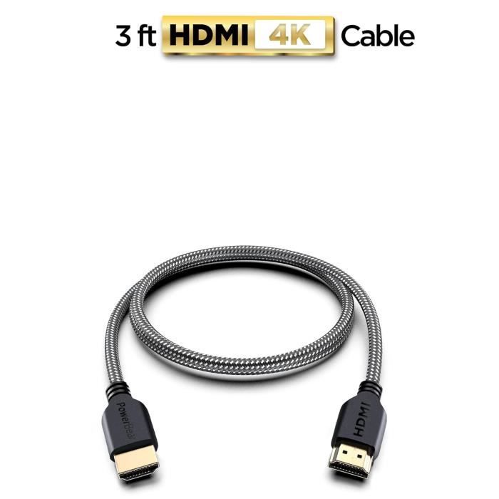 Câble HDMI 8K PowerBear de 2 m, Haute vitesse, en nylon tressé et  connecteurs plaqués or, 4K 60Hz, Ultra HD, 2K, 1080P - Cdiscount  Informatique