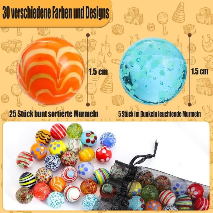 40 Billes En Verre Qui Brillent Dans Le Noir - 16 Mm - 10 Couleurs - Pour Jeux D'enfants, Décoration, Aquarium - 5