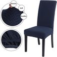 TABLE CUISINE AVEC Housses de chaise extensibles pour salle &agrave; manger, 1-2-4-6 pi&egrave;ces amovibles en tissu &eacute;la388-2