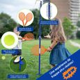 COSTWAY Twistball Pack de Speed-Ball Mobile Mains Libres Hauteur Réglable 124-139cm avec Balle 2 Raquettes Jeu Familial pour Enfants-2