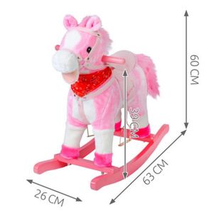 JOUET À BASCULE Cheval à bascule peluche bois son et mouvements JOUET À BASCULE Cheval à bascule peluche bois son et mouvements