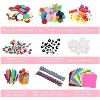 Mulevip Pipe Cleaners Crafts Kit 1500+ Pcs Enfant Bricolage Éducatif, Loisirs Créatifs Pour Enfants, Avec Pompons, Yeux Gluants, Plumes