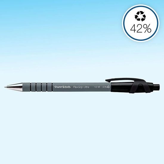 Paper Mate Flexgrip Ultra stylo bille retractable, pointe moyenne (1,0 mm), encre noire