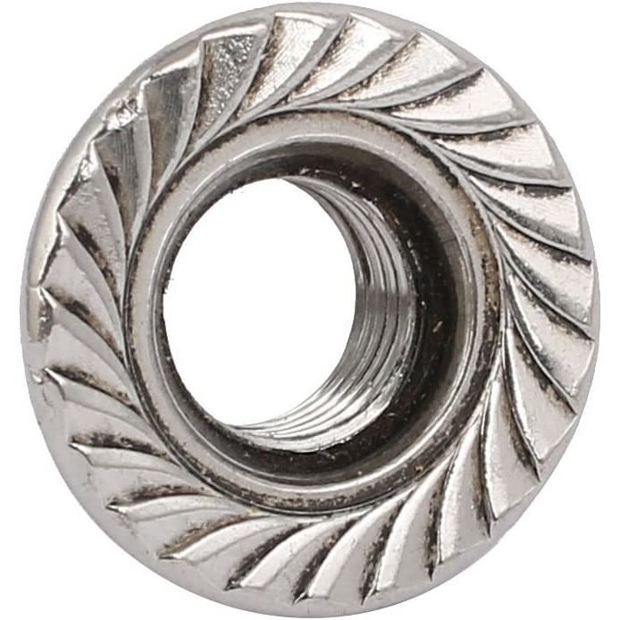 Lot De 4 écrous Hexagonaux à Embase M12x1.75mm – Acier Inox 304, Filetage Gauche