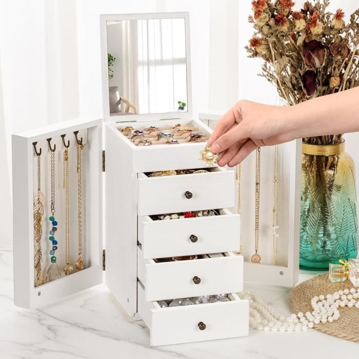 Pickpiff Organisateur De Bijoux Doré 4 Niveaux – Support Robuste 32 Cm, Idéal Pour Colliers, Bracelets, Boucles D'Oreilles Rangement Bijoux Femme