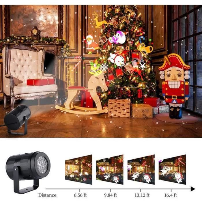 Projecteur Halloween Noël 16 Diapositives 64 Motifs - Projecteur Extérieur Intérieur Avec Télécommande - Décoration Vacances Étanche