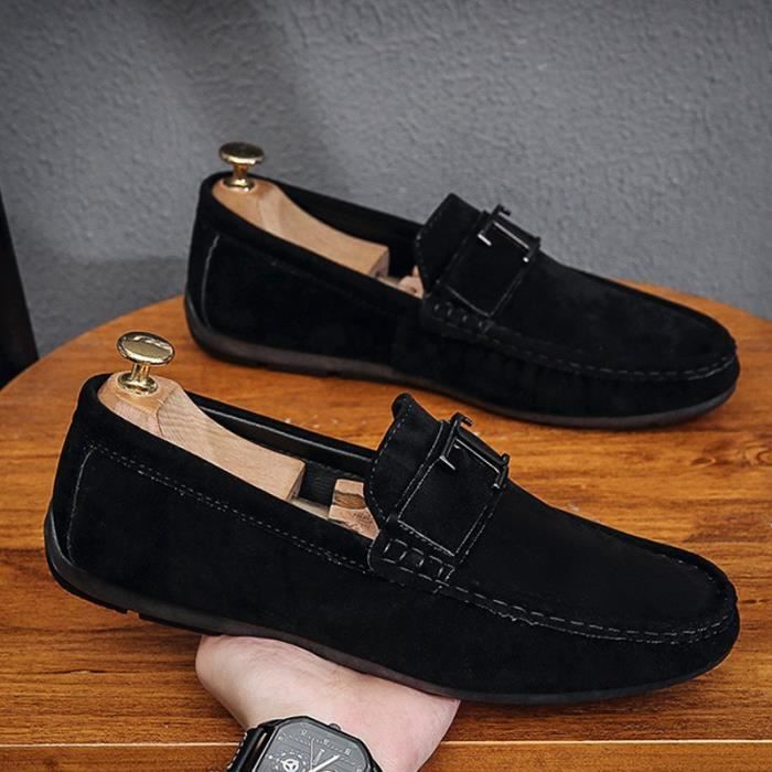 S Homme Ete Rismart Mocassin Homme Décontracté Plat Cuir U00e0 Enfiler Conduire Chaussure Chaussons Bleu Marine 41 647250