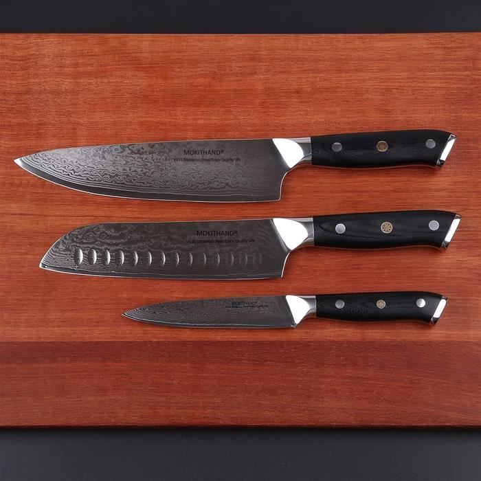 Rouge - Couteaux Damas De Chef, Couteau De Cuisine Japonais, Damas Vg10 67  Couches Couteaux En Acier Inoxydab - Cdiscount Maison