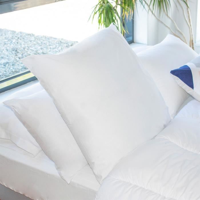 Oreillers Utopia Bedding 60x60cm (Lot De 2) - Fibres Creuses 3D, Housse Douce, Bleu Marine