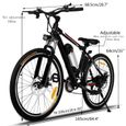 Vélo électrique de montagne - VTT electrique homme 22-30 km/h 250W 21 vitesses Noir-3