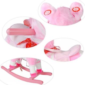 JOUET À BASCULE Cheval à bascule peluche bois son et mouvements JOUET À BASCULE Cheval à bascule peluche bois son et mouvements