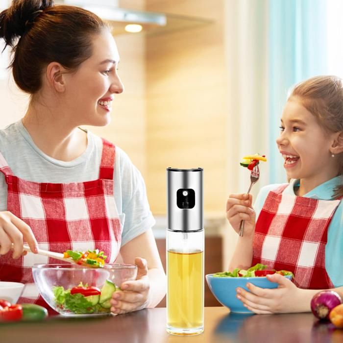 Vaporisateur Spray Huile Cuisine 100 Ml X2, Pulverisateur D'huile Premium Pour Cuisine Et Friteuse D'air, Accessoires Friteuse - Electroménager