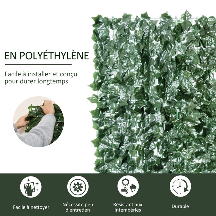 Haie Artificielle Brise-Vue décoration Rouleau 3L x 1,5H m Feuillage ...