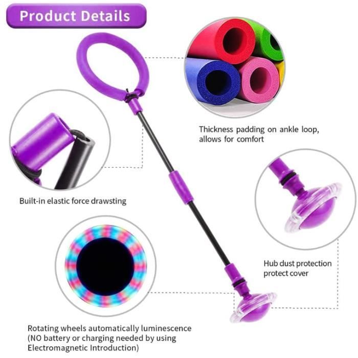 Jouet Cheville Skip Ball Anneau de Saut Pliable Coloré