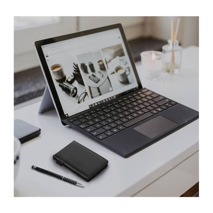 Carnet De Poche Cobee Cuir Avec Stylo - 8.7x13.7cm - Noir - Portable Pour Notes Bureau Ou école