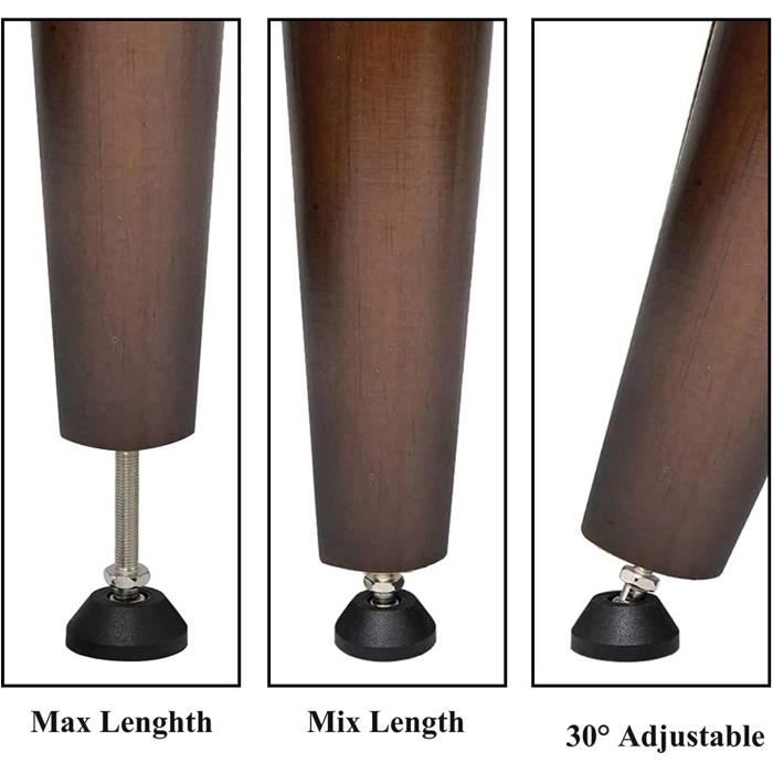 Lot De 8 Pieds Réglables Inox M8x80mm Pour Meuble - Antidérapants - Parfco
