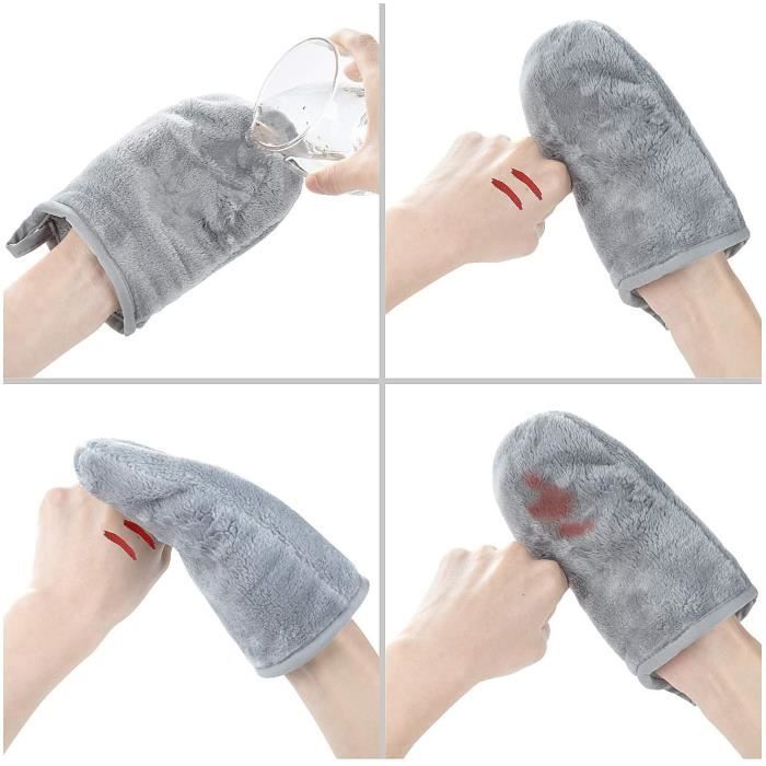 microfibre demaquillante, gant démaquillant remover cloth face towel,gants  doux et hypoallergénique pour fille, lavable et réutili