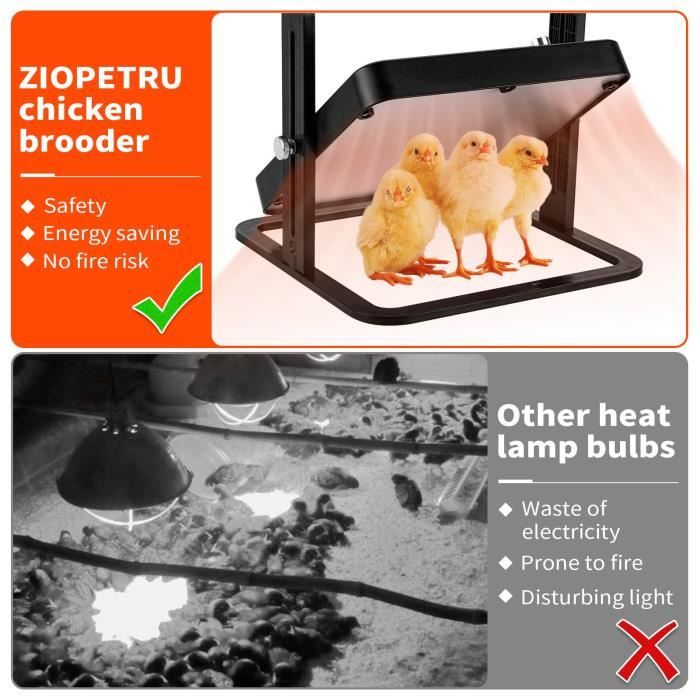 Plaque Chauffante Pour Poussins 25x25 Cm - Chauffage Thermostatique Réglable En Hauteur Et Angle, Idéale Pour Couveuse, Canetons Et Cailles Naissantes