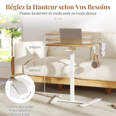 Tangkula Podium Mobile Pour Ordinateur Portable, Bureau Assis-debout