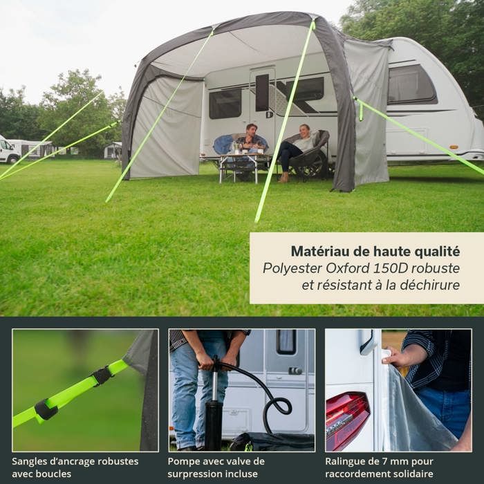 Voile D'ombrage Auvent Skandika Freeway Caravan 3m - Protection Solaire Contre UV Pour Caravane - Abri Auvent - Jardin