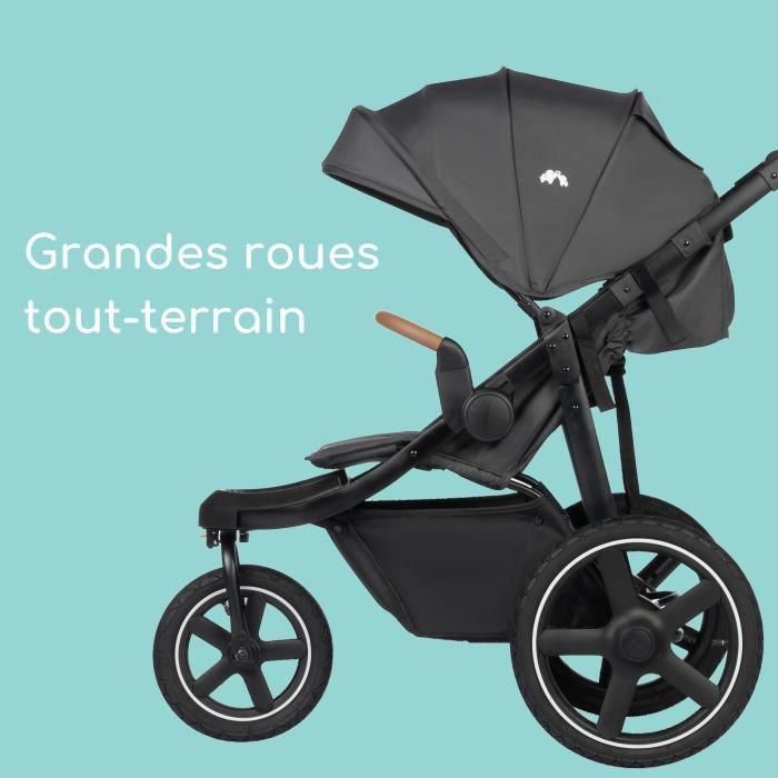 Bebeconfort Cloudy Poussette 3 roues Tout Terrain 0 a 4 ans 22kg max Inclinable Pliage rapide Guidon reglable Mineral